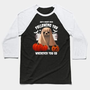 Spooky Halloween Girl Fluffy French Bulldog Puppy Owner Scary Ghost Baseball T-Shirt